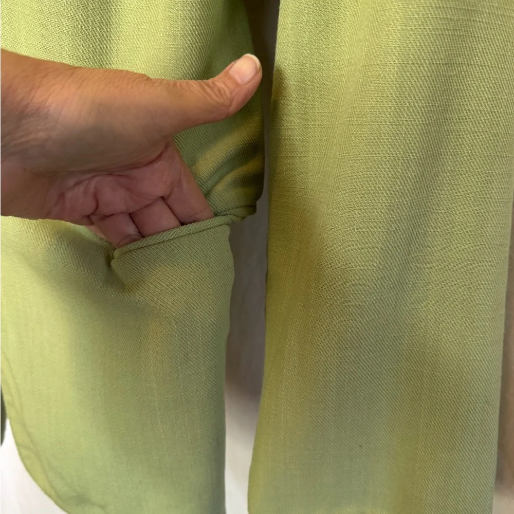B-2 Courtenay PLUS SIZE 18W Green Linen Blend Blazer Suit‎ Jacket